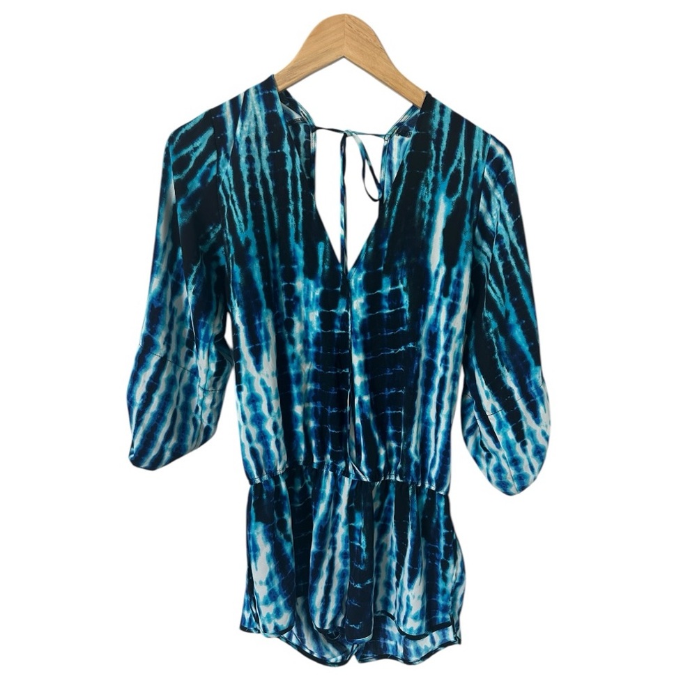 Beach Bunny Making Waves Blue Tie Dye Romper - Picture 5 of 9